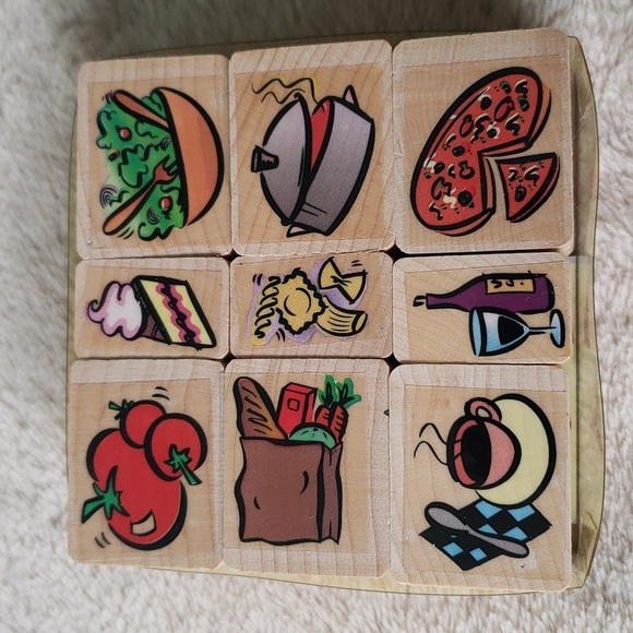 Rubber Stamp Buon Appetite Set •9 Cullinary/Food Wooden Rubber Stamps• HERO ARTS - Picture 3 of 8